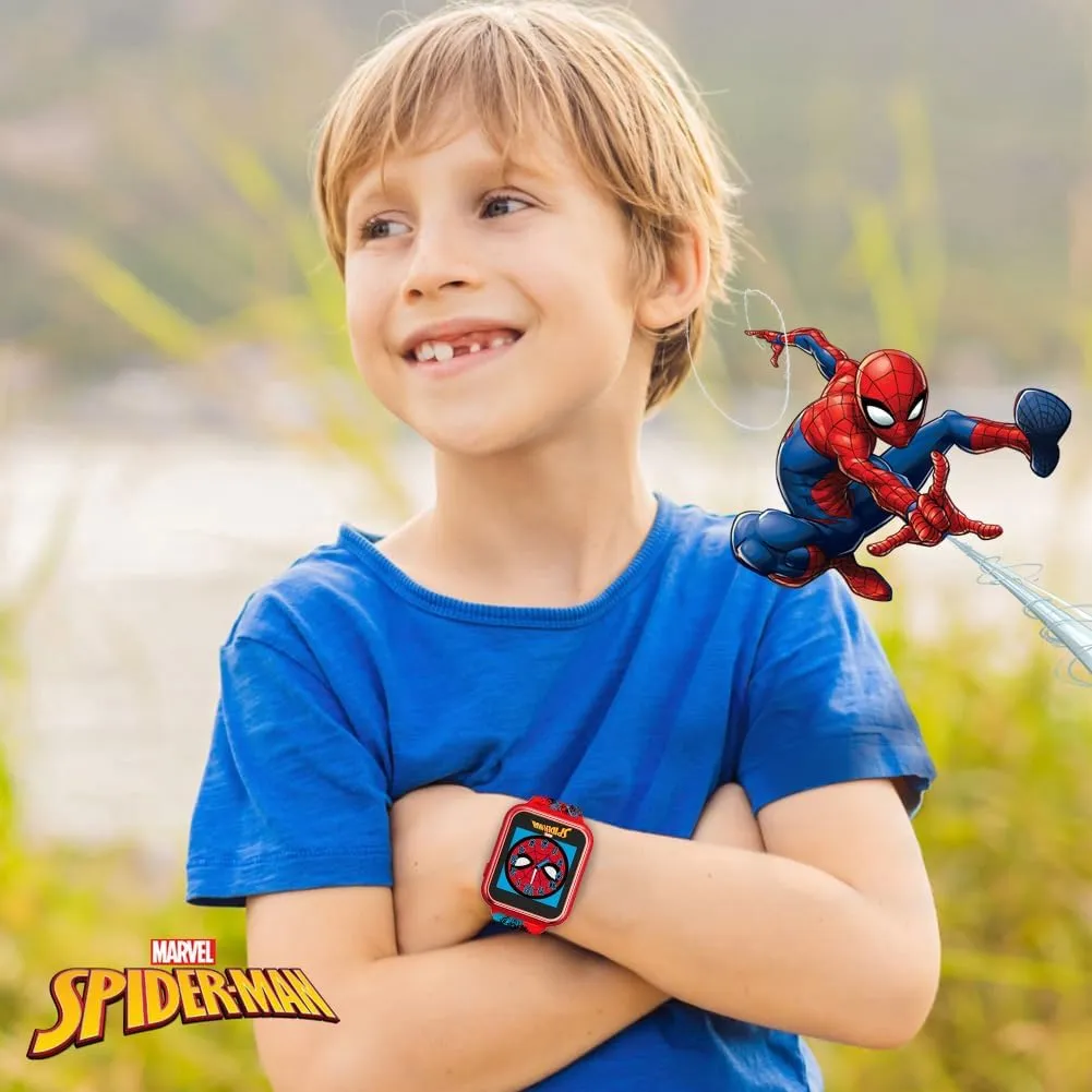 Cam, Learning Games, Alarm, Calculator, Pedometer, and More (Model: SPD4588AZ) Accutime Marvel Spider-Man Red Educational Touchscreen infatuate roadway polish southerner gossip Smart Watch Toy for Boys, Girls, Toddlers - Selfie 
