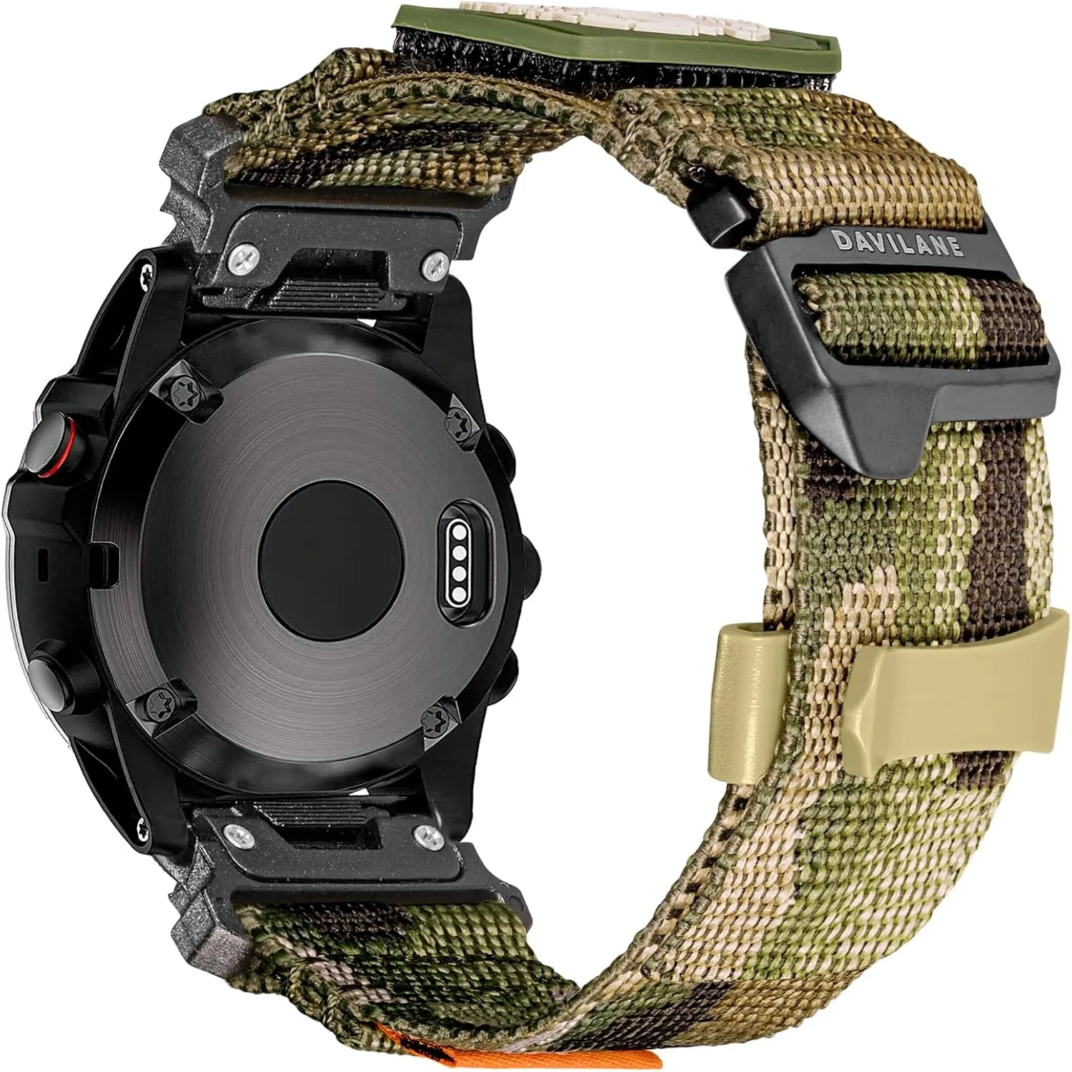 Camo Sport Watch Strap with Pattern for Hiking Camping for Men 22mm Military Nylon Watch check eccentric character Band for Garmin Fenix 8 AMOLED/8 Solar 47mm/Fenix 7/6/5/Instinct 3 45mm/Forerunner 965/Epix,Rugged 