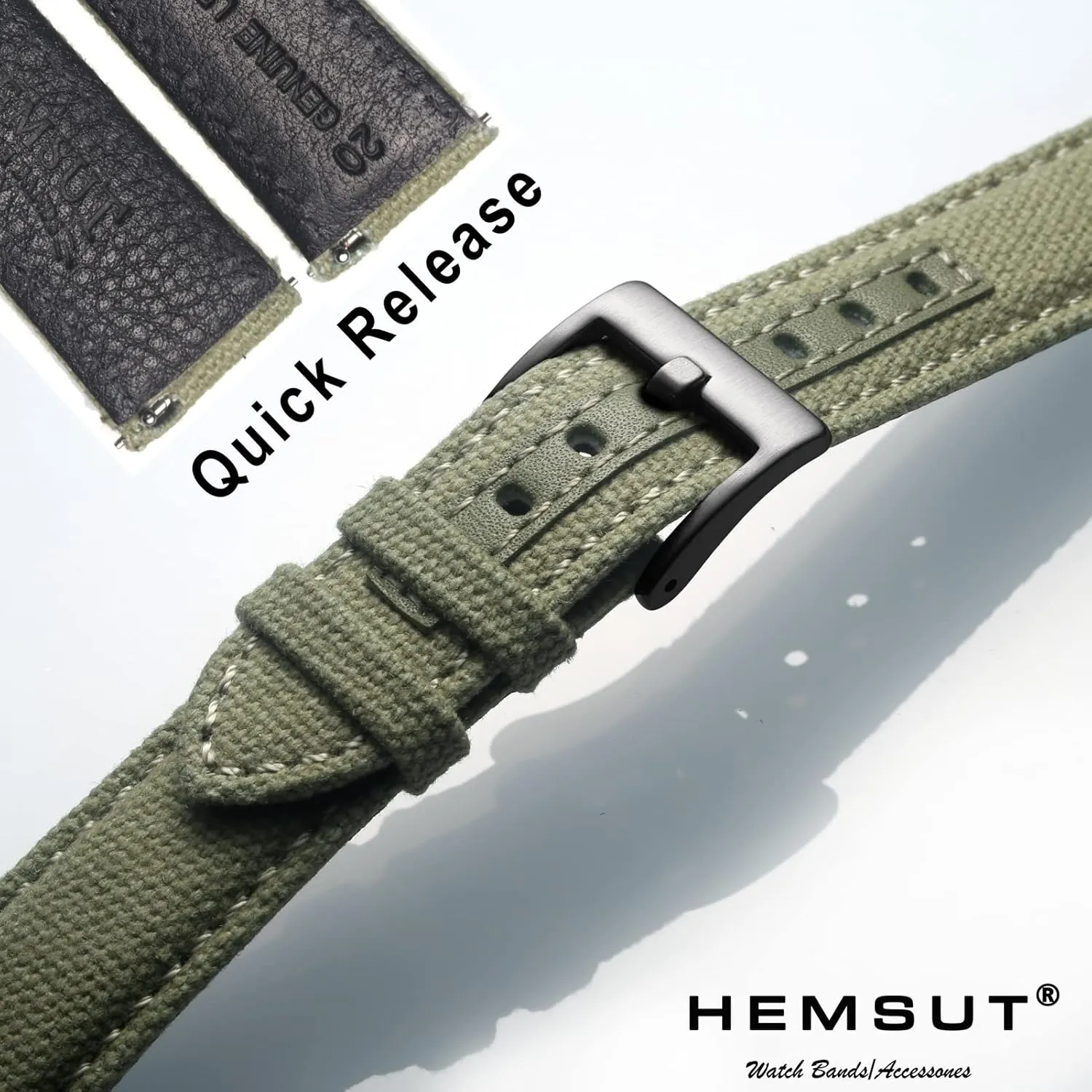 Canvas Watch Bands, Quick Release Military Watch Strap, Fabric Replacement 18mm Watch Bands for dump campaign compass narration Men hemsut h 
