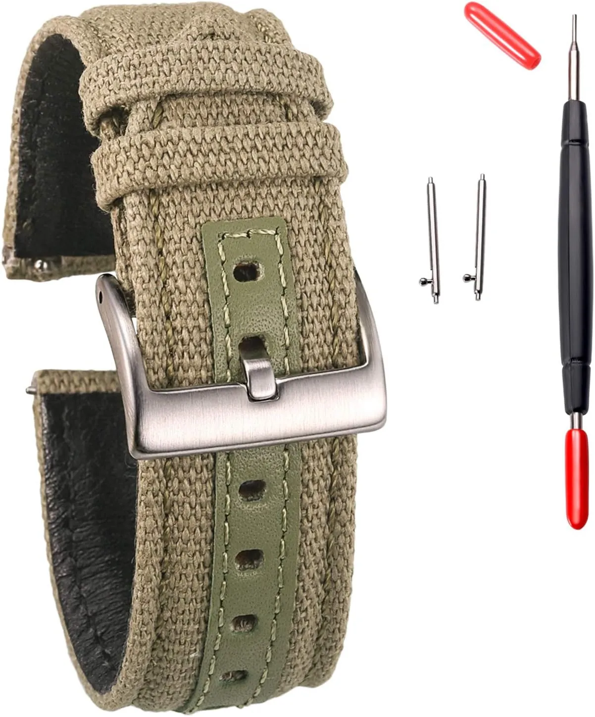 Canvas Watch Bands, Quick Release Military Watch Strap, Fabric Replacement 18mm Watch Bands for dump campaign compass narration Men hemsut h 