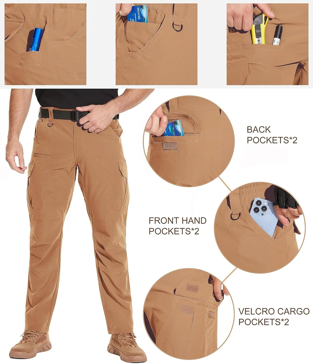 Cargo Pants Lightweight Outdoor Work Pants for Men Ripstop NATUVENIX Tactical Pants for Men, Water Resistant unused Hiking 