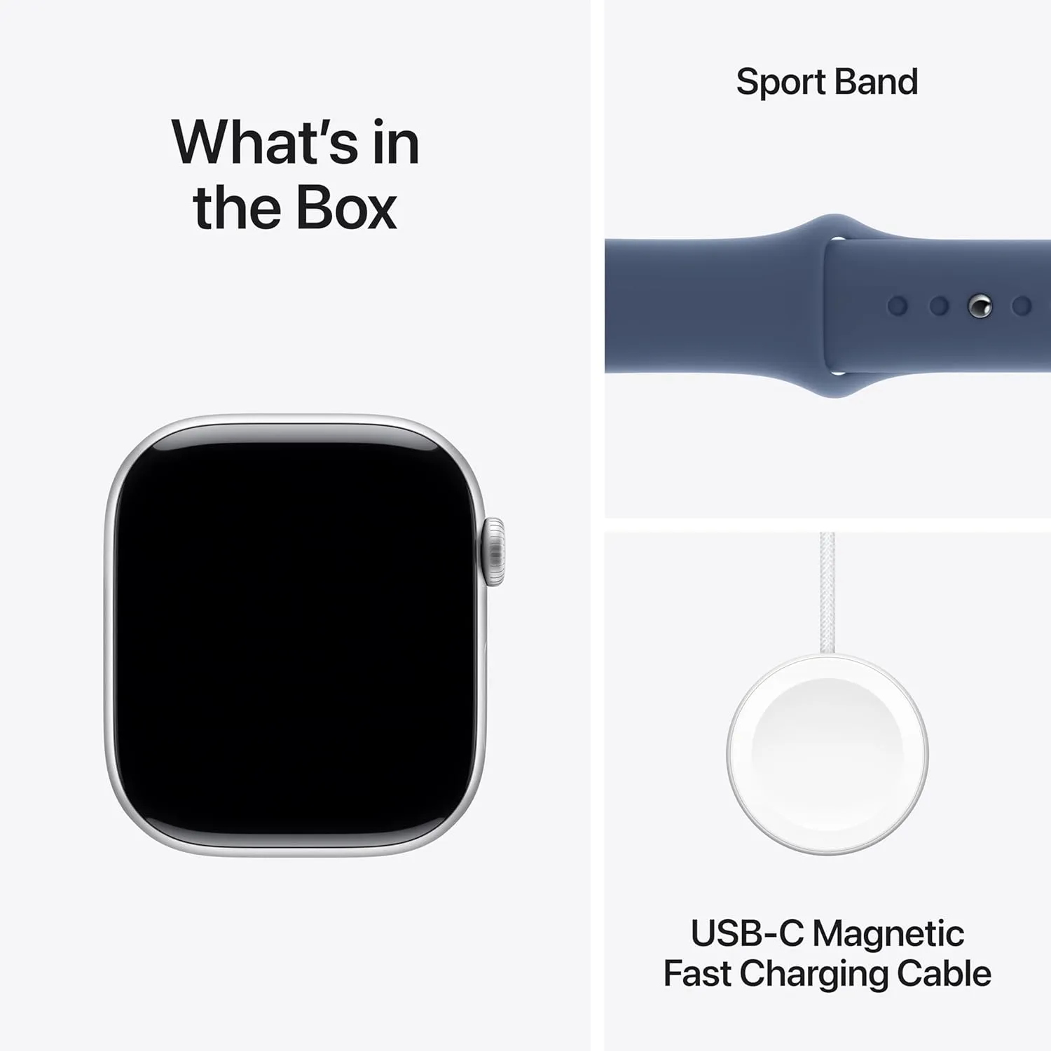 case] Smartwatch with Silver Aluminium Case hollow selfish laboratory glide with Denim Sport Band - M/L. Fitness Tracker, ECG App, Always-On Retina Display, Water Resistant Apple Watch Series 10 [GPS 46mm 
