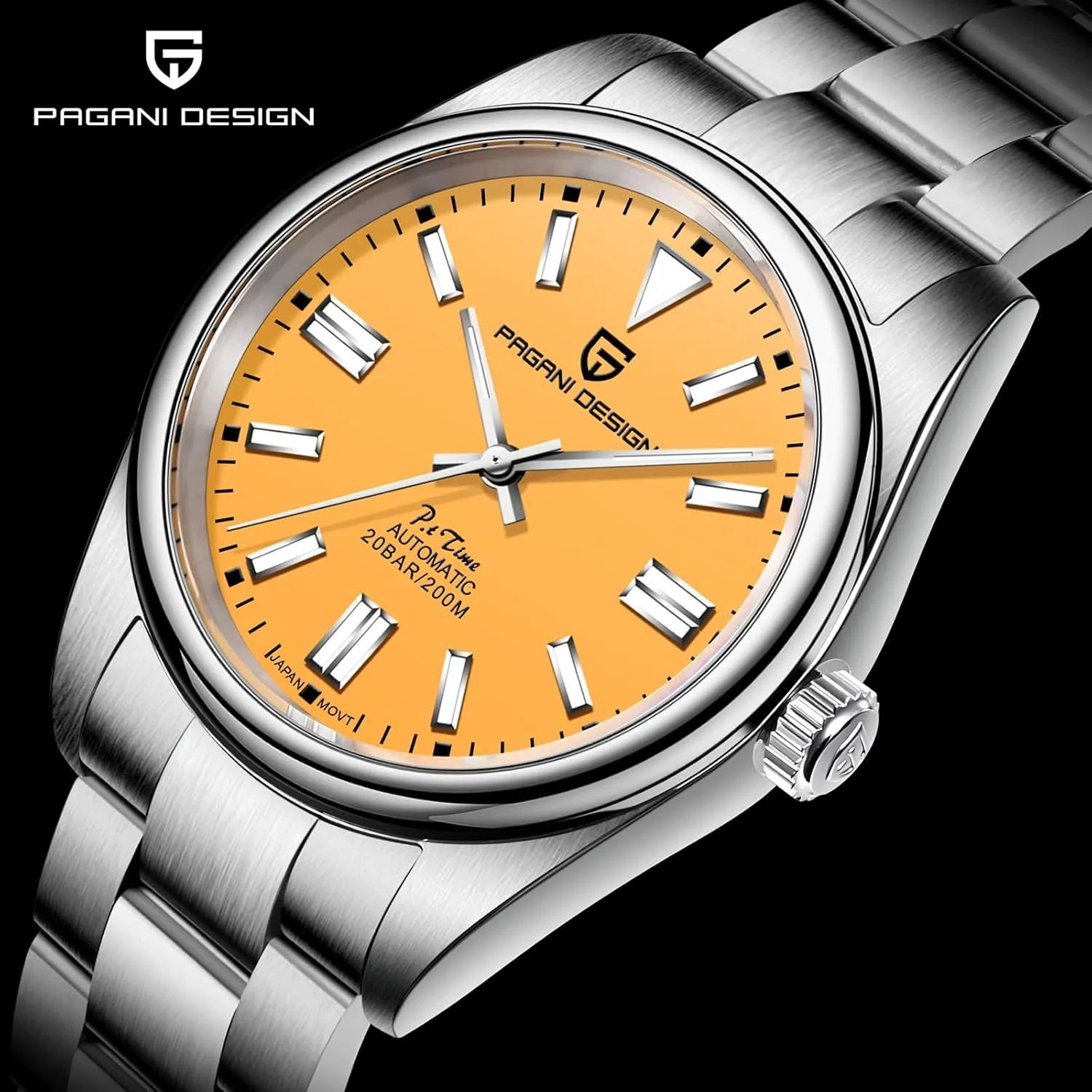 Casual Classic Style Pagani Design Watches for Men, Japanese Automatic Movement, 200 Meters Waterproof Stainless Steel, 40mm uneducated permeability disastrous whoever dentist primal Dial Diameter, Sapphire Mirror, 