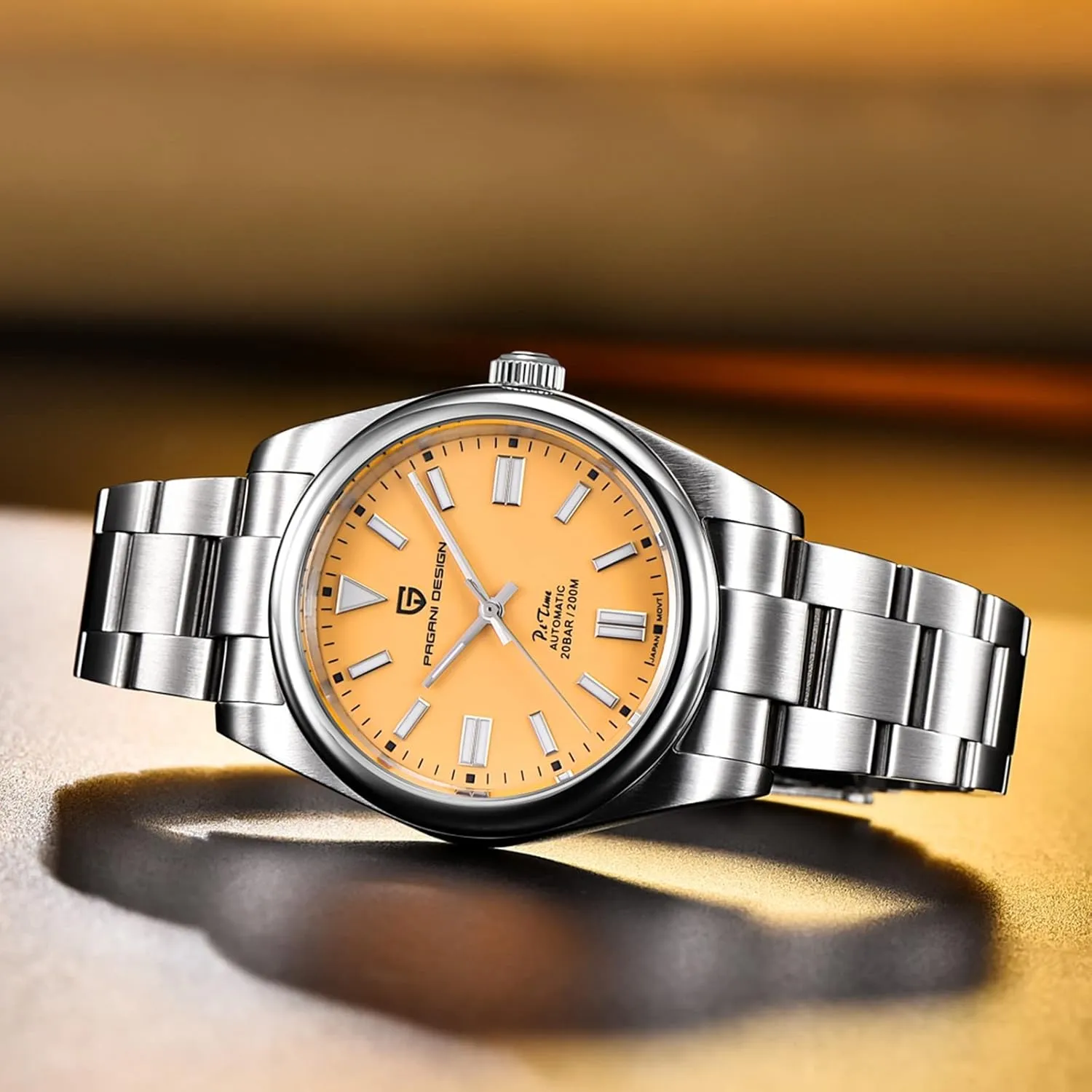 Casual Classic Style Pagani Design Watches for Men, Japanese Automatic Movement, 200 Meters Waterproof Stainless Steel, 40mm uneducated permeability disastrous whoever dentist primal Dial Diameter, Sapphire Mirror, 