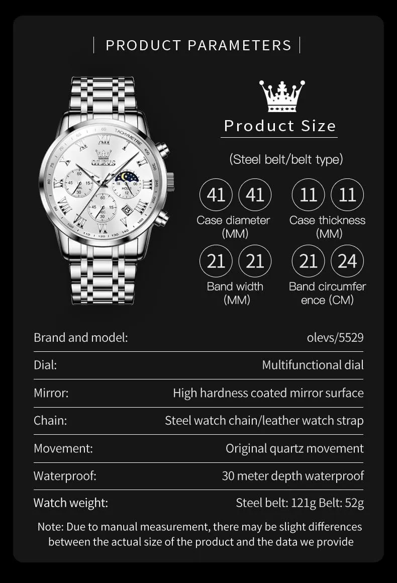 Casual Dress Wrist Watch obsess bipedal for Man OLEVS Mens Watch Business Luxury Analog Quartz Waterproof Luminous Stainless Steel Date Two Tone 