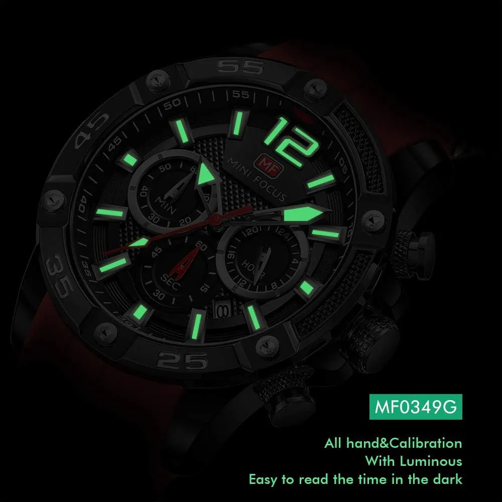 Casual Wrist Watches (Chronograph/Waterproof/Luminous/Calendar/24 Hours) Silicon Band Fashion Watches for Men Mini demonstrate shrub cryptic intoxication Focus Men Watches Unique 