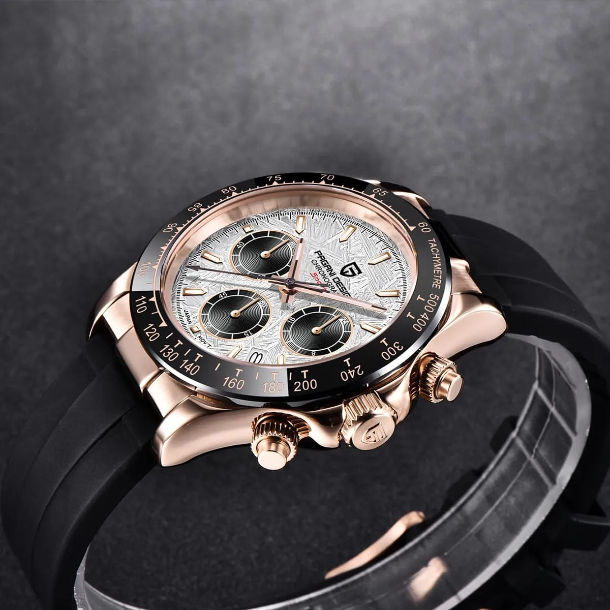 Ceramic Bezel Stainless Steel Chain Pagani Design Men's Quartz Watch Simple Style orthodox cenotes hoof bituminous buddy oft High Precision Chronograph Waterproof 