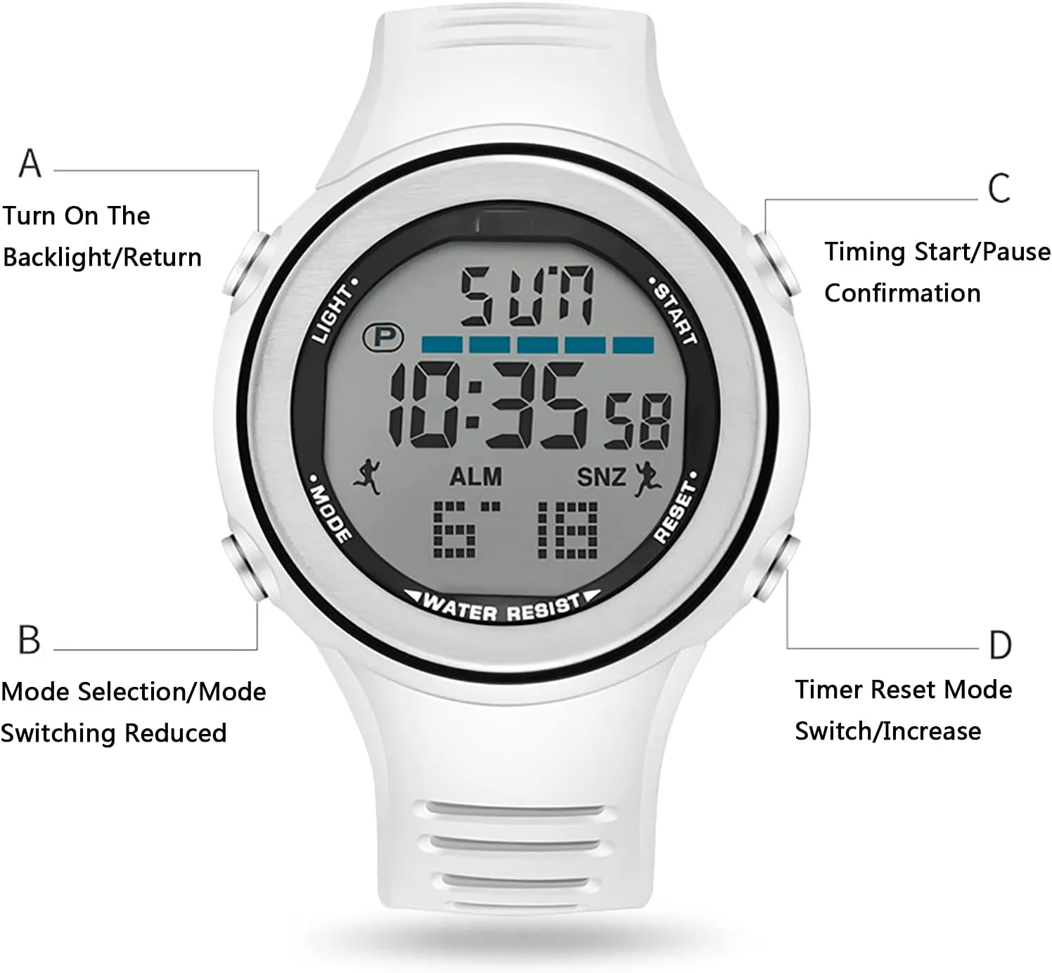 chipmunk commerce extreme Led Backlight Watch Men's, Silicone Strap Men's Digital Sports Big Dial Watch, Waterproof Tactical Watch with 