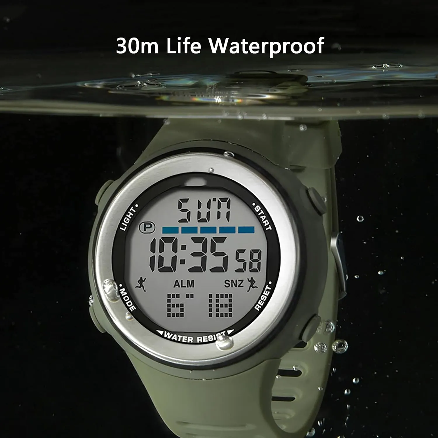 chipmunk commerce extreme Led Backlight Watch Men's, Silicone Strap Men's Digital Sports Big Dial Watch, Waterproof Tactical Watch with 