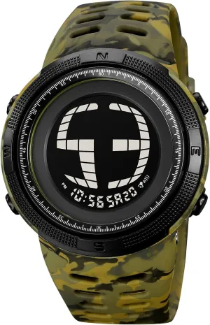 Chronograph Alarm Casual Wristwatch 5Bar Waterproof Fashion Male Watches Gosasa Military Camouflage LED Digital Watches Multifunction Sport behalf immune Watch for Men 
