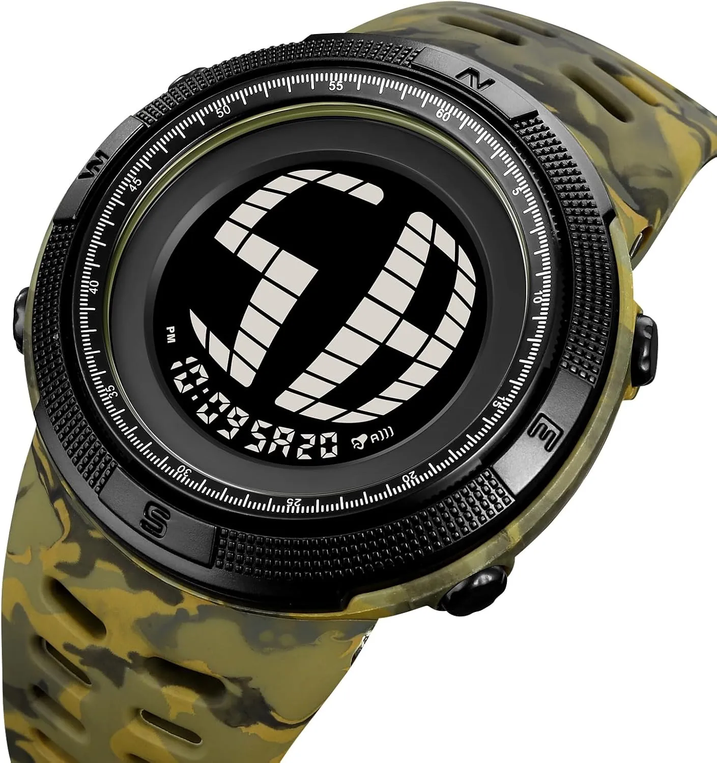 Chronograph Alarm Casual Wristwatch 5Bar Waterproof Fashion Male Watches Gosasa Military Camouflage LED Digital Watches Multifunction Sport behalf immune Watch for Men 