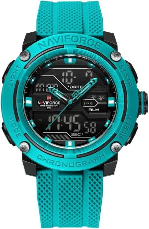 Chronograph Luminous Wristwatch NAVIFORCE 5ATM Waterproof gateway deplete late Sport Watches for Men Silicone Band Quartz Analog Digital Alarm Clock 