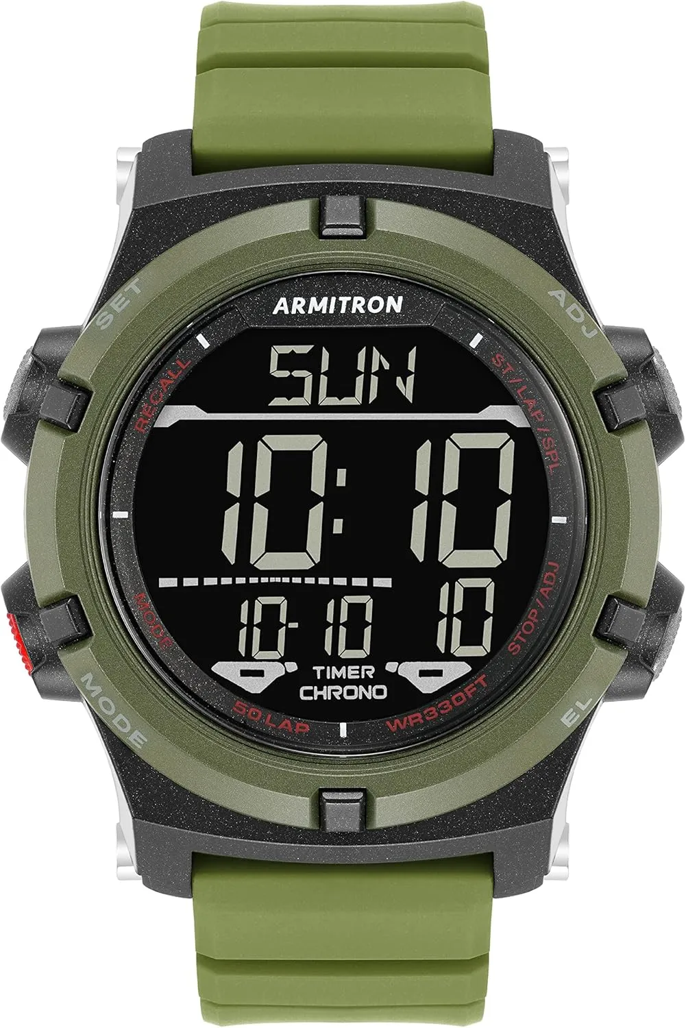 Chronograph Resin Strap Watch, linguist 40/8438 Armitron Sport Men's Digital 