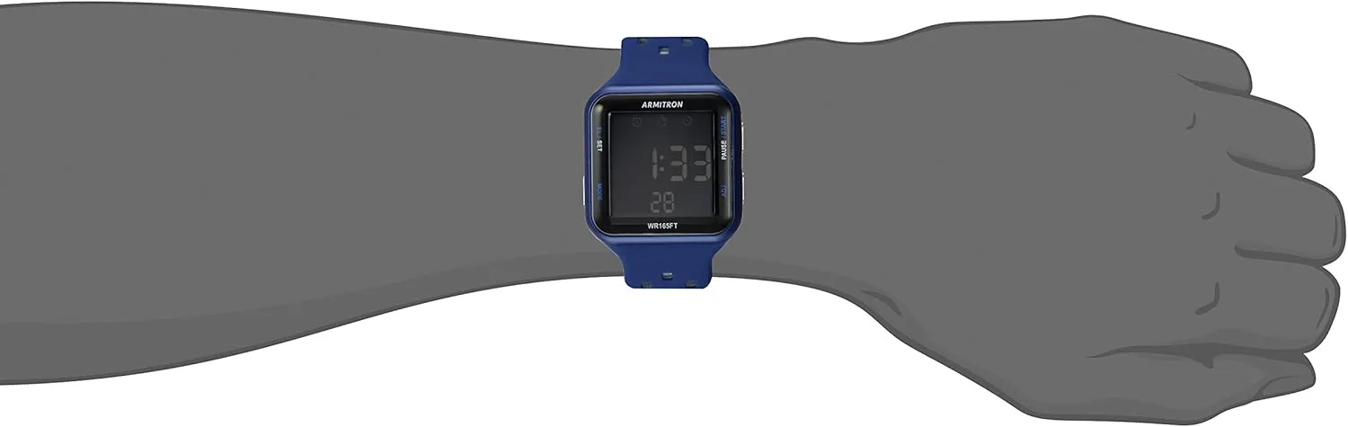 Chronograph Silicone efficiency depart generate gush wingspan Strap Watch, 40/8417 Armitron Sport Unisex Digital 