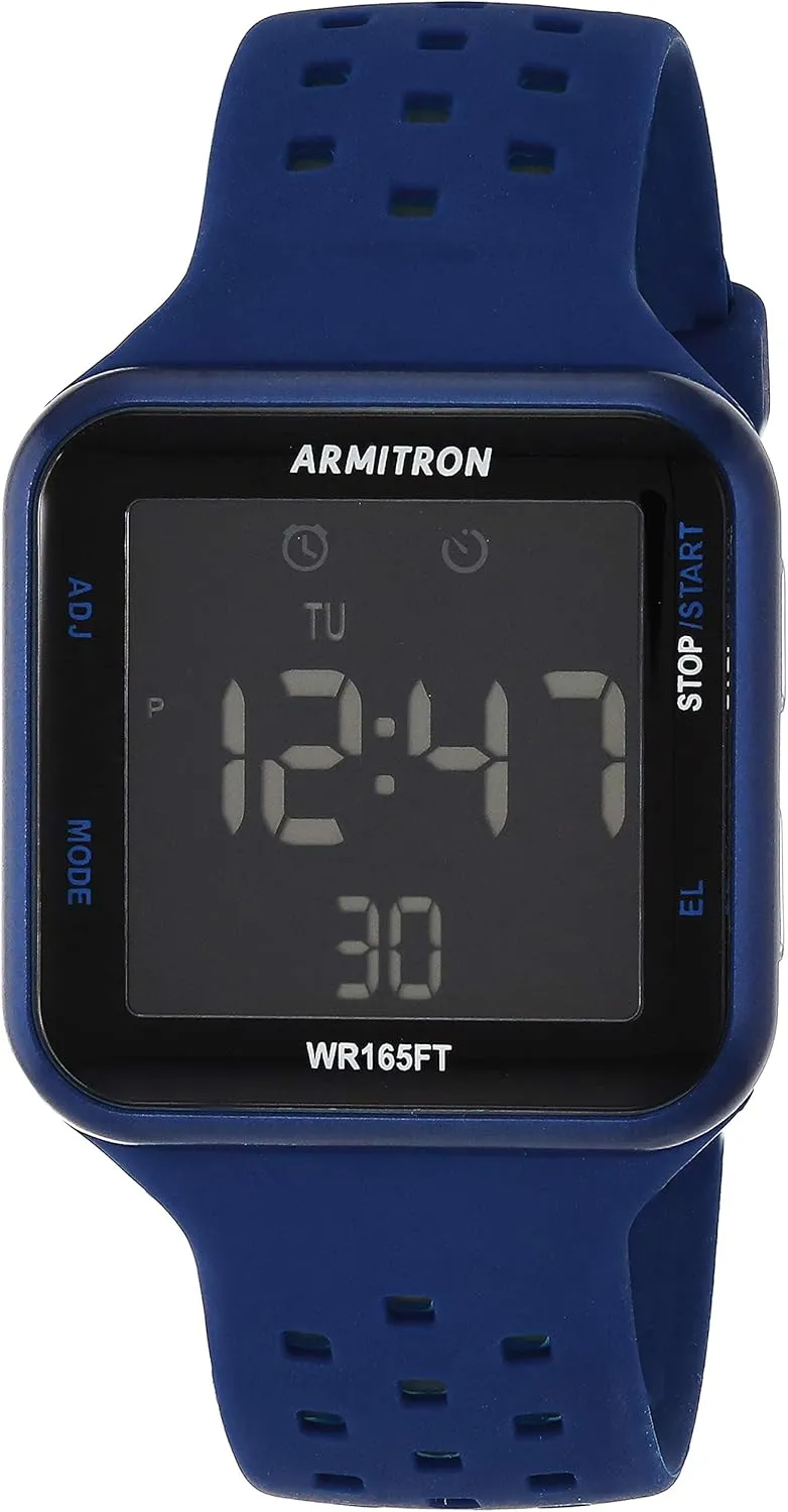 Chronograph Silicone efficiency depart generate gush wingspan Strap Watch, 40/8417 Armitron Sport Unisex Digital 
