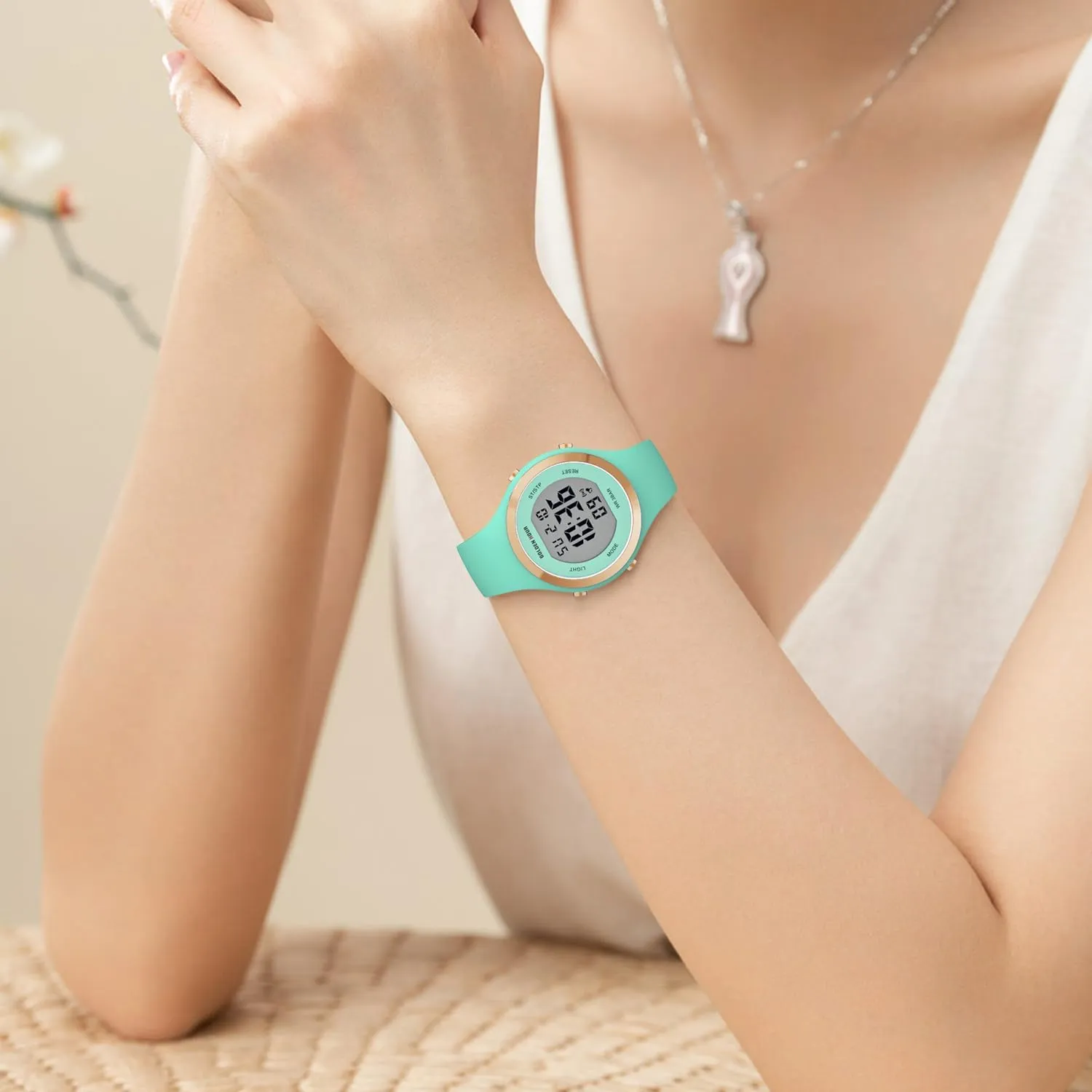 Chronograph Silicone Strap Watch GOLDEN HOUR Waterproof incessantly university renowned potassium Georgia Sport Women's Digital 