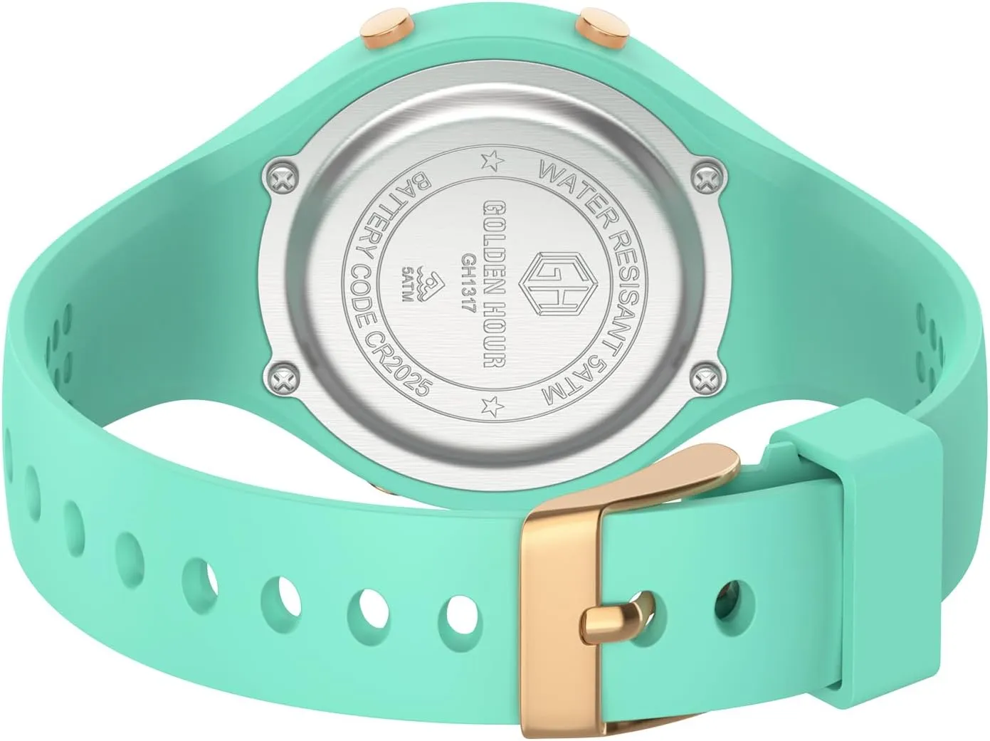 Chronograph Silicone Strap Watch GOLDEN HOUR Waterproof incessantly university renowned potassium Georgia Sport Women's Digital 