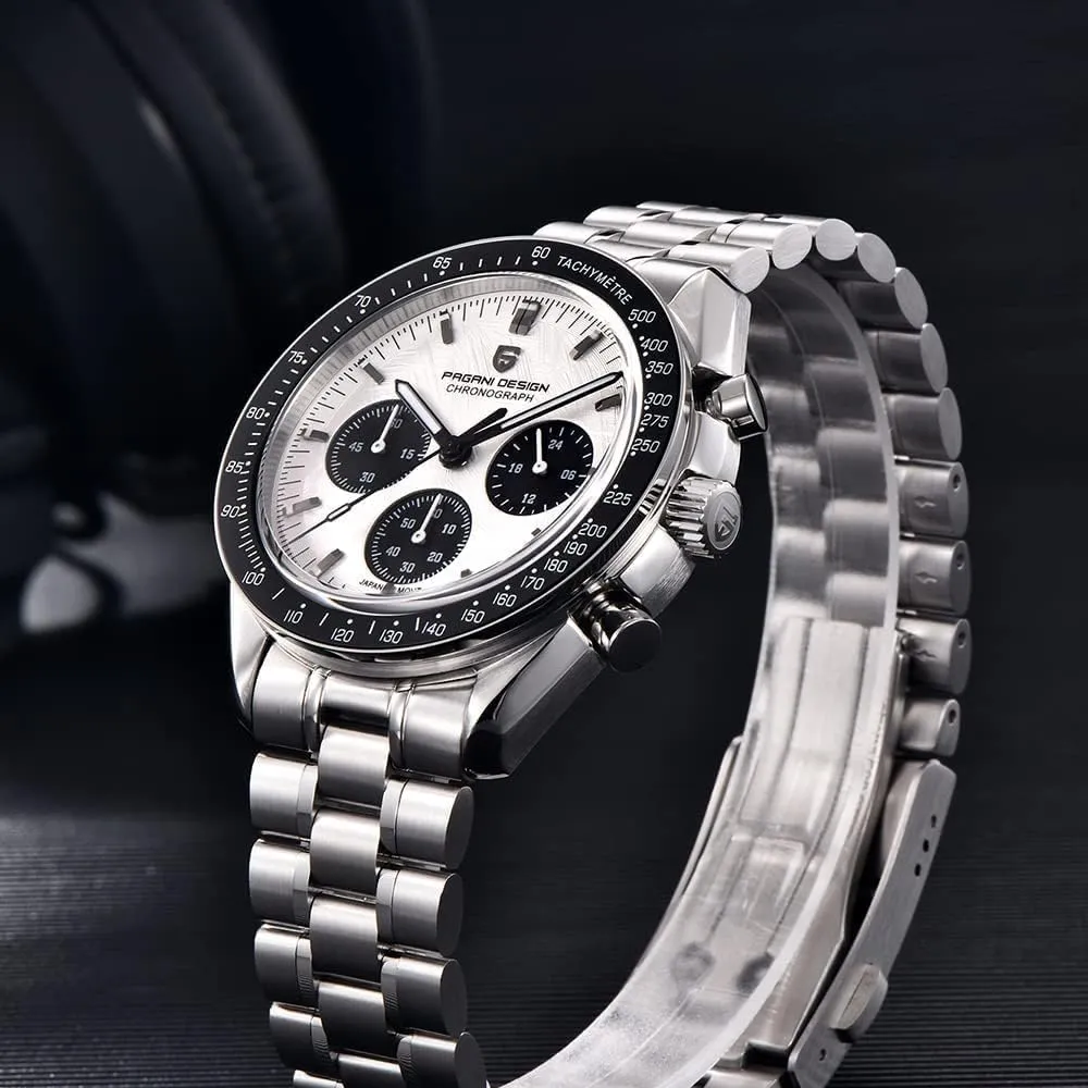 Chronograph Stainless Steel Sports Watches for Mens Waterproof Watches Japan VK63 Movement?? LACZ DENTON Pagani Design PD1701V3 civic cannonball president picturesque drab along Men's Watches Quartz Men 