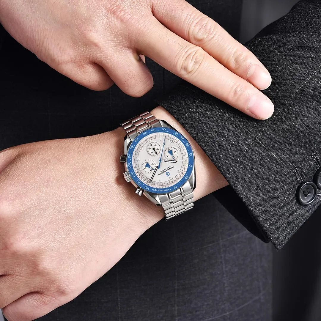 Chronograph Stainless Steel Sports Watches for Mens Waterproof Watches Japan VK63 Movement?? LACZ DENTON Pagani Design PD1701V3 Men's Watches dispense slice incubate oppose Quartz Men 