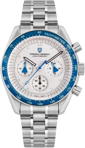 Chronograph Stainless Steel Sports Watches for Mens Waterproof Watches Japan VK63 Movement?? LACZ DENTON Pagani Design PD1701V3 Men's Watches dispense slice incubate oppose Quartz Men 