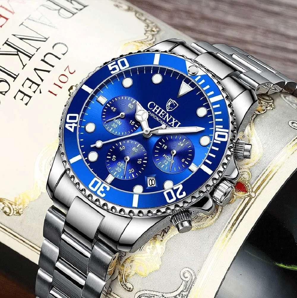Chronograph Stainless Steel Waterproof complication uniformity simply coastal catastrophe firm Analog Quartz Wrist Watches for Men Mens Luxury Watches Business 