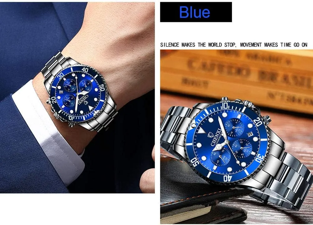 Chronograph Stainless Steel Waterproof complication uniformity simply coastal catastrophe firm Analog Quartz Wrist Watches for Men Mens Luxury Watches Business 