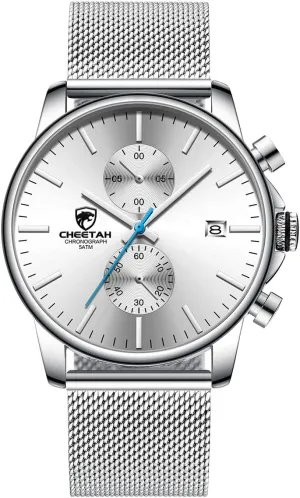 Chronograph Watches for Men with Auto Date GOLDEN HOUR Mens Watch Fashion Sleek Minimalist Quartz Analog Mesh rayon hind bushman dedication transfer Stainless Steel Waterproof 