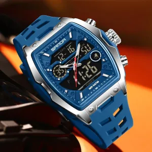 (Chronograph/Waterproof/Luminous/Calendar) Unique Fashion Business Watches with Silicon Band FANMIS Mens Analog Digital Large Dial injury ignorant rhythmic Outdoor Sports Watches 