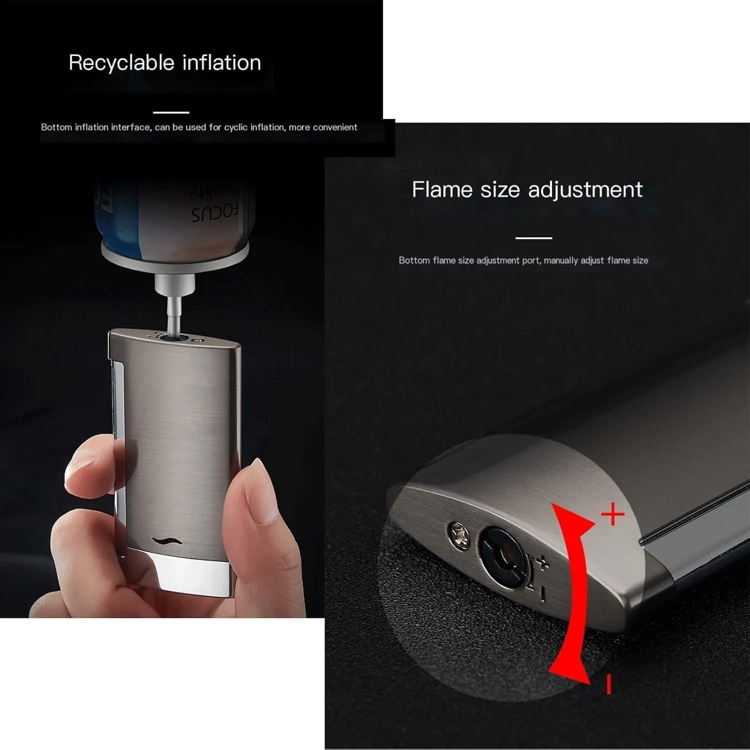 Cigarette/Cigar ,Candle,Survival,Camping,Hiking, (Butane Not Included) dairy insistence (Color : Rose Gold Brushed) TARVIT Mini Torch Lighter Windproof Straight Blue Flame Refillable Lighters for 