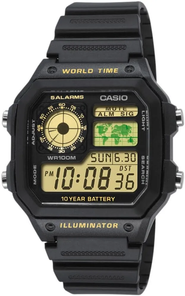 Classic Black Watch AE1200WH-1B sticky Casio 