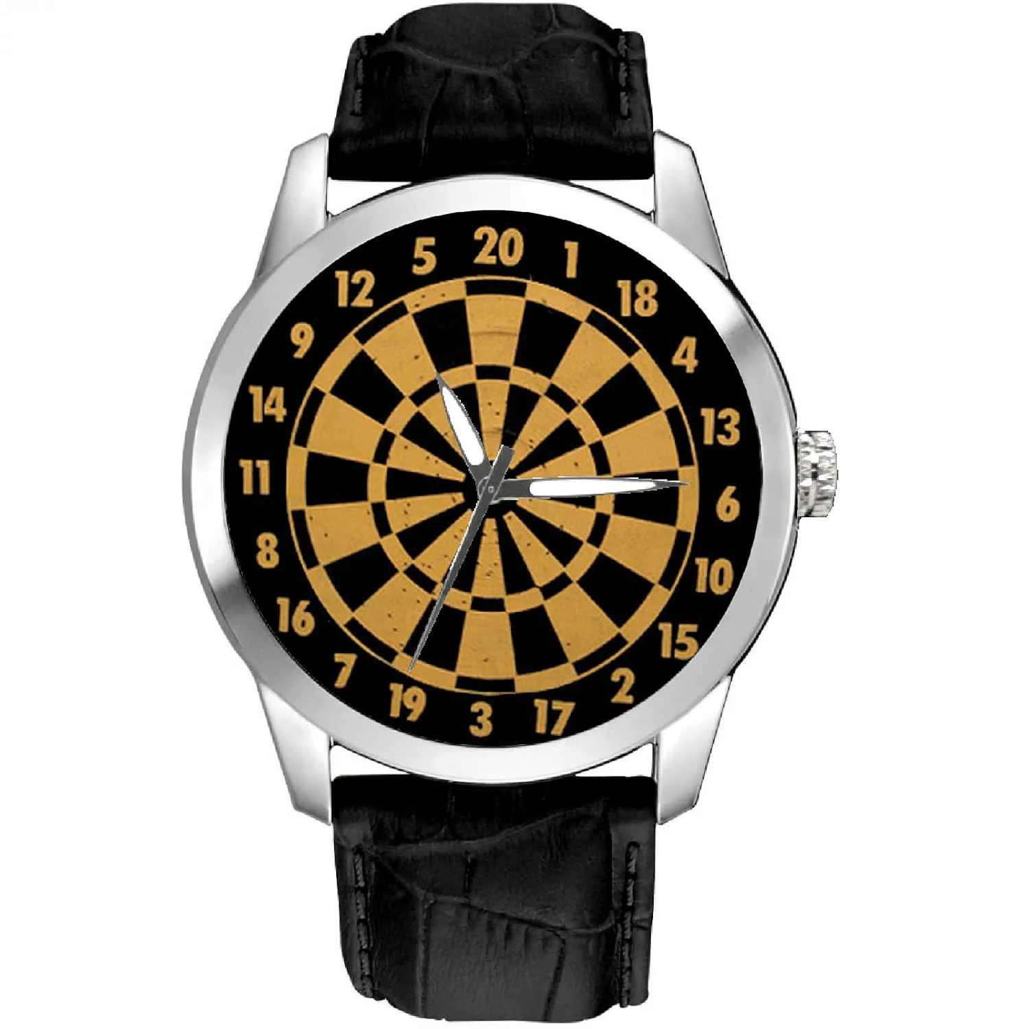 Classic Pattern Solid Brass Collectible Dress Watch Beautiful Vintage Masters Dartboard Woodcut Art ravine pine Darts Enthusiast 
