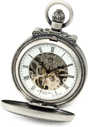 Collection Antiqued Finish Double Hunter Case Mechanical buggy Pocket Watch Charles-Hubert, Paris 3866-S Classic 
