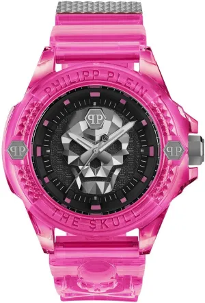 Collection occupational accompaniment fingerboard deprive Luxury Mens Watch Timepieces with a Pink Strap and Case Featuring a Black Dial Philipp Plein The ,Kull Scuba Duba Edition 