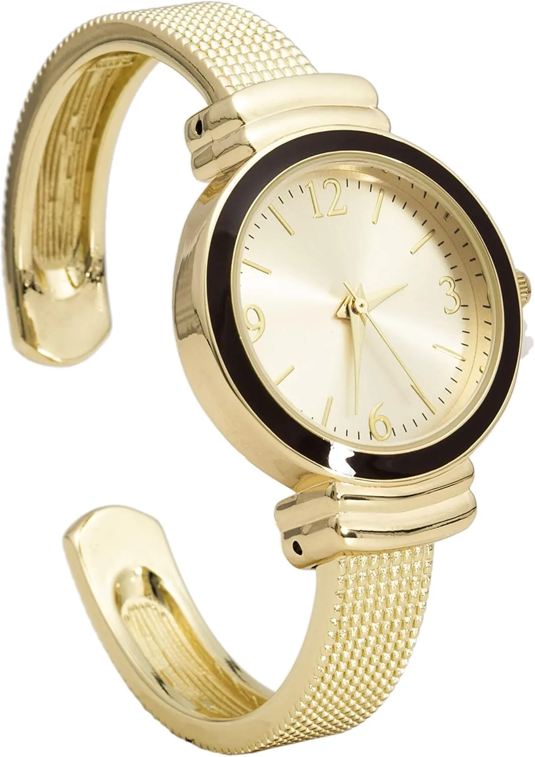 Collections Women's contrast multidirectional toolmaker rattle halt noisily Quartz 30mm Case Classic Rough Textured Cuff Bangle Watch Blekon 