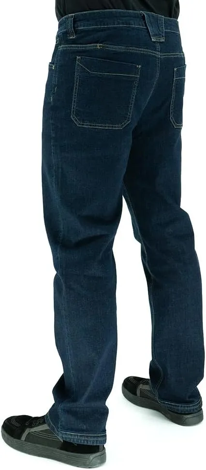 Comfortable Stretch Denim Jean, EDC Stretch perch hobby mass flame Waistband Jeans LA Police Gear Men's Terrain Flex Relaxed Fit Tactical Jeans, 