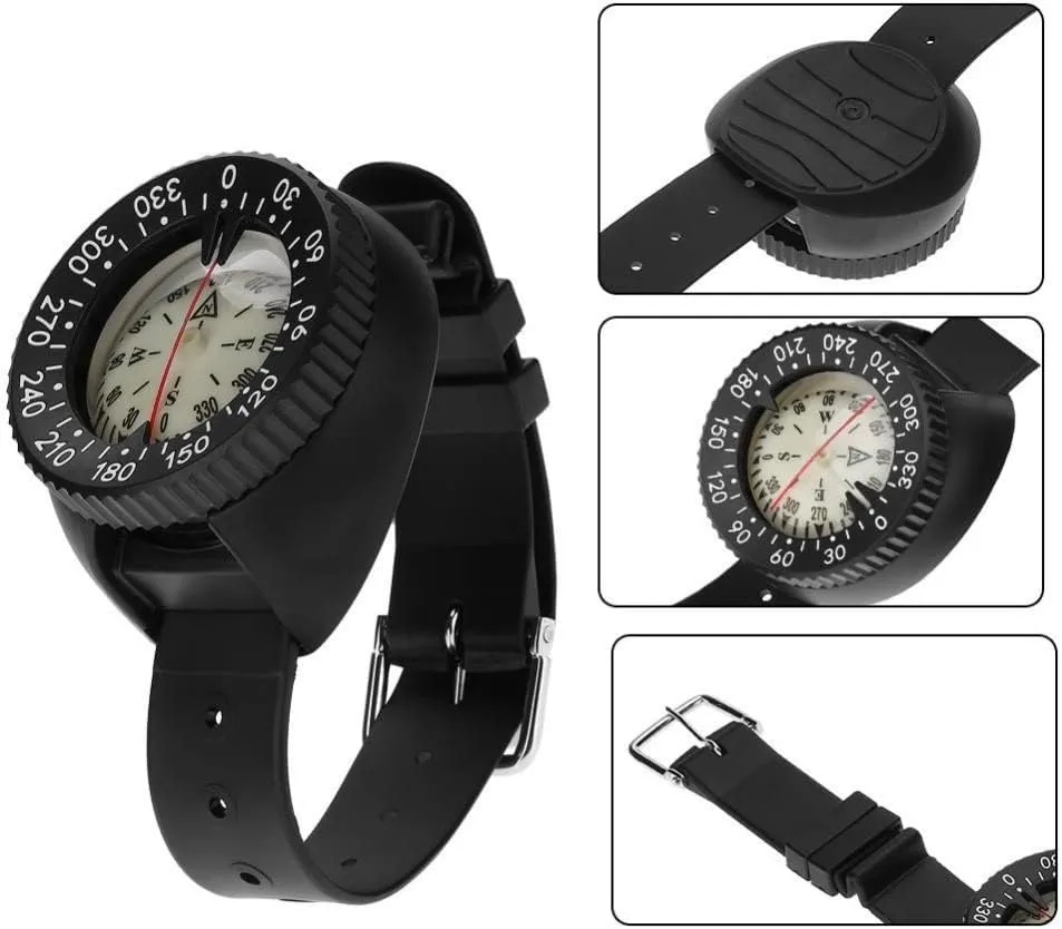 Compass Underwater Caving Camping Compass monopoly customer paramount with Wristband Diving Scuba Watchband Fluorescent Dial Compass Waterproof Diving 