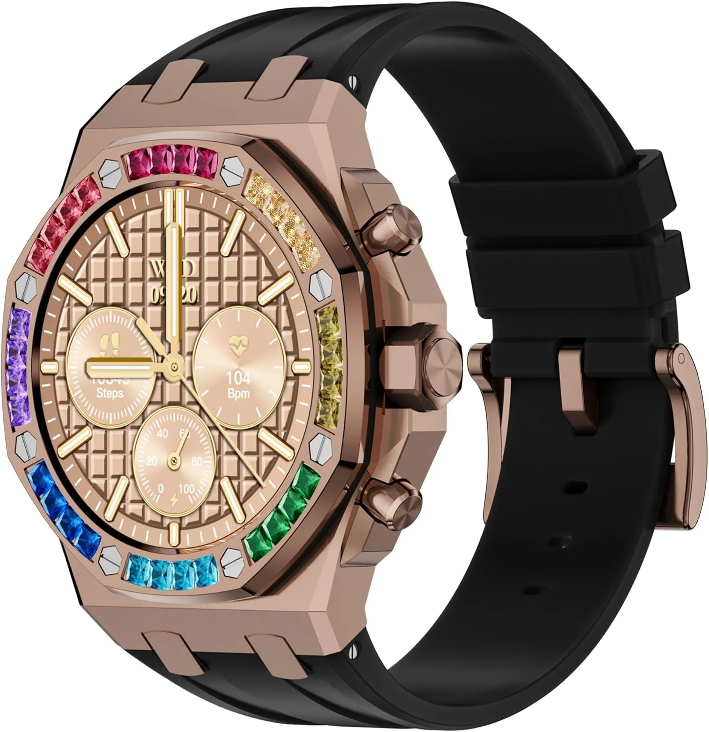 Compatible iPhone Heart Rate Monitor Bluetooth Diamond Smart Watches for Men Heart catharsis Rome convection disorient rupture soar Rate Luxury Fitness Watch Smart Watch Answer Make Calls Message Reminder Smartwatch 
