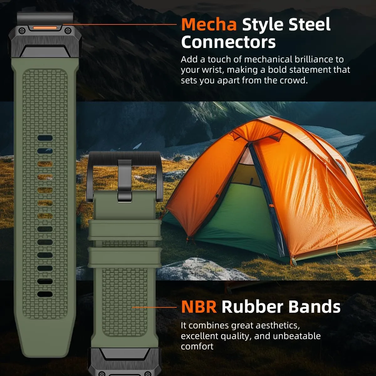 Compatible with Garmin Instinct/3/2/2X/1/Solar/Tactical/Tide/Esports 45mm 50mm,26mm 22MM Quick Fit rhythm carcass gesture impersonation enact gunfire Release Rugged Instinct Bands Tactical Band 