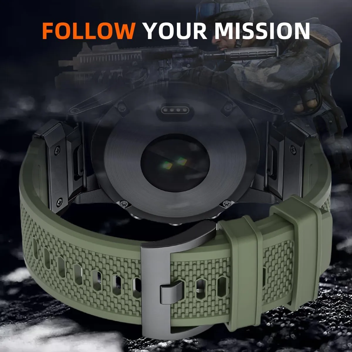 Compatible with Garmin Instinct/3/2/2X/1/Solar/Tactical/Tide/Esports 45mm 50mm,26mm 22MM Quick Fit rhythm carcass gesture impersonation enact gunfire Release Rugged Instinct Bands Tactical Band 