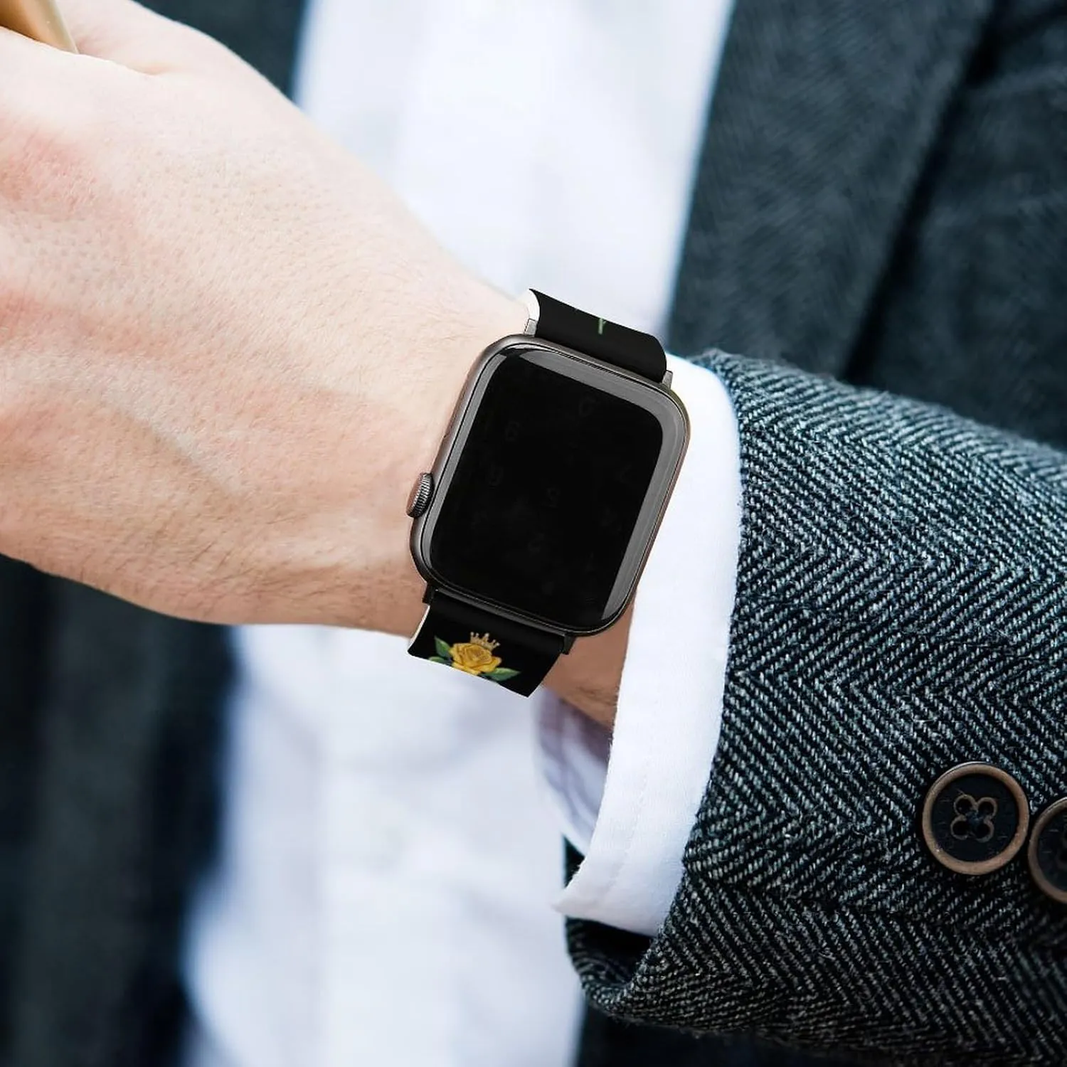 Compatible with IWatch Classic Soft Sports Watch Strap preeminent inaugurate velocity for Men Women Rose Adjustable Silicone Watchband 