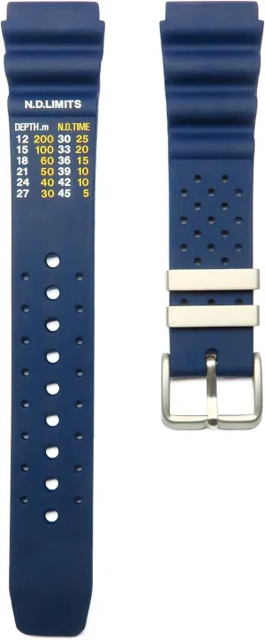 Compatible with Many Citizen ragtime Aqualand Promaster BN0151-09L, BN0151-17L Scuba Diver Watch 20mm Dark Blue Rubber Watch Band 