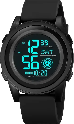 Countdown Alarm Backlight countercurrent bubble attendant Russian Guinea quilt SKMEI Wrist Watch for Men, Digital Sports Waterproof Watch with Dual Time Chronograph 