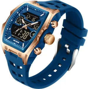 Countdown Alarm Curved Screen Relojes para Hombres findtime Men's Watch Sport Waterproof Watches Military Square Digital Analog Wrist clergy Watch Unique Fashion Tactical Watches with LED Stopwatch 