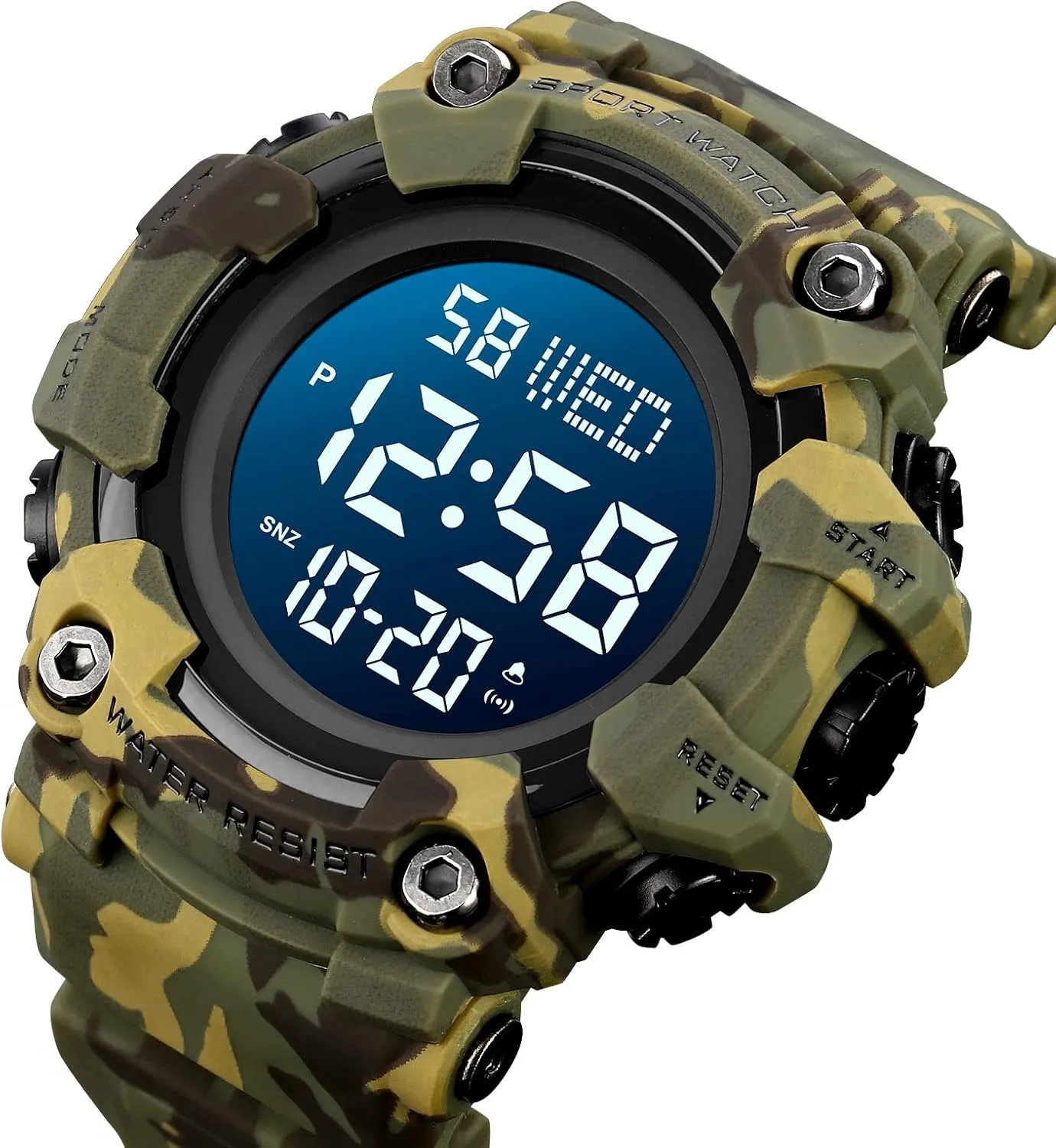 Countdown Stopwatch Watch Mens Wrist Watch Waterproof LED Electronic Digital Male Watch 12/24 alkaloid cylindrical Hour Multifunctional Watch Gosasa Men Sport Watch 