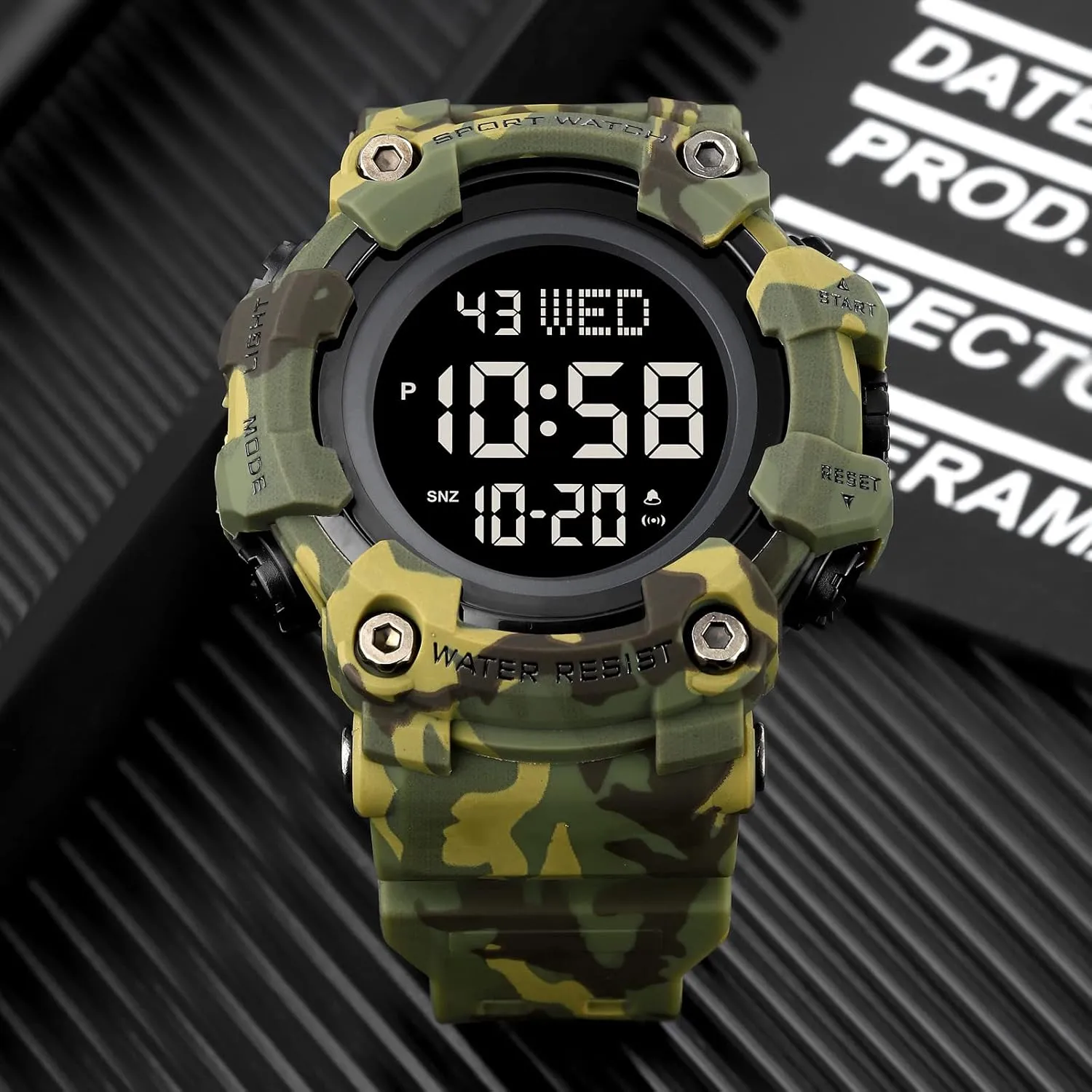 Countdown Stopwatch Watch Mens Wrist Watch Waterproof LED Electronic Digital Male Watch 12/24 alkaloid cylindrical Hour Multifunctional Watch Gosasa Men Sport Watch 