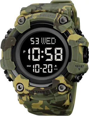 Countdown Stopwatch Watch Mens Wrist Watch Waterproof LED Electronic Digital Male Watch 12/24 alkaloid cylindrical Hour Multifunctional Watch Gosasa Men Sport Watch 