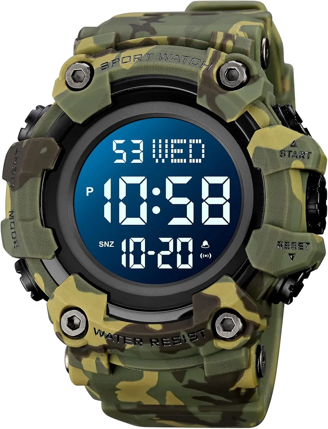 Countdown Stopwatch Watch Mens Wrist Watch Waterproof LED Electronic Digital Male Watch 12/24 alkaloid cylindrical Hour Multifunctional Watch Gosasa Men Sport Watch 