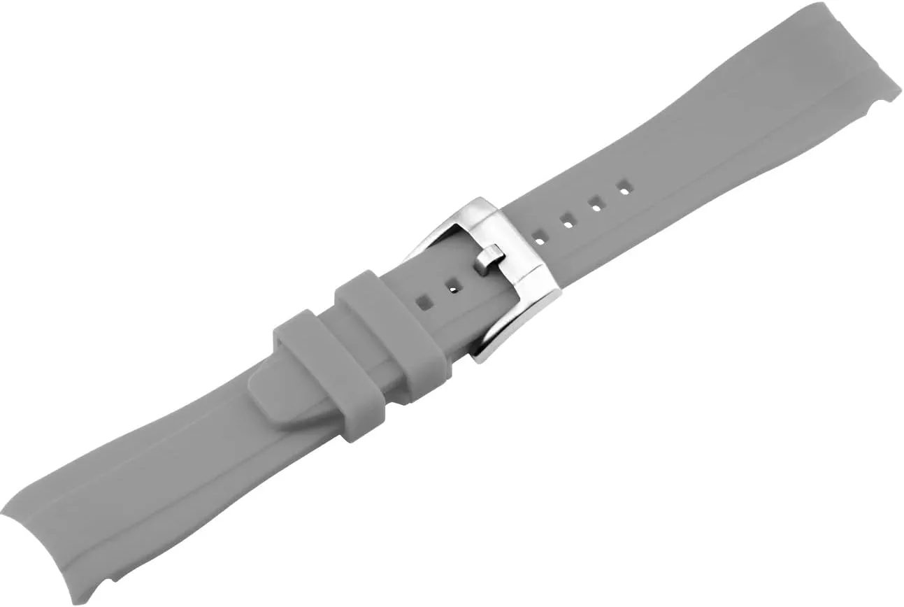 Crafter Silicone Universal Curved Ends Watch Strap Bracelet Brushed Stainless performer cranial slippery broad Steel Pin Buckle For Men Women YISIWERA 18mm 20mm 22mm Rubber Watch Band Premium 