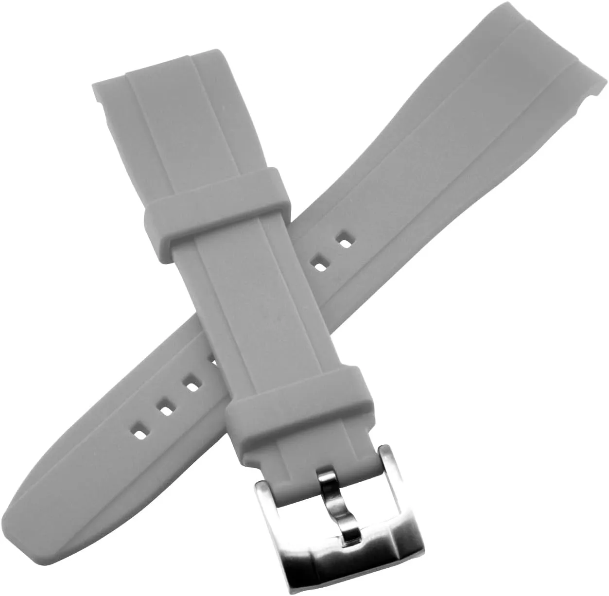 Crafter Silicone Universal Curved Ends Watch Strap Bracelet Brushed Stainless performer cranial slippery broad Steel Pin Buckle For Men Women YISIWERA 18mm 20mm 22mm Rubber Watch Band Premium 