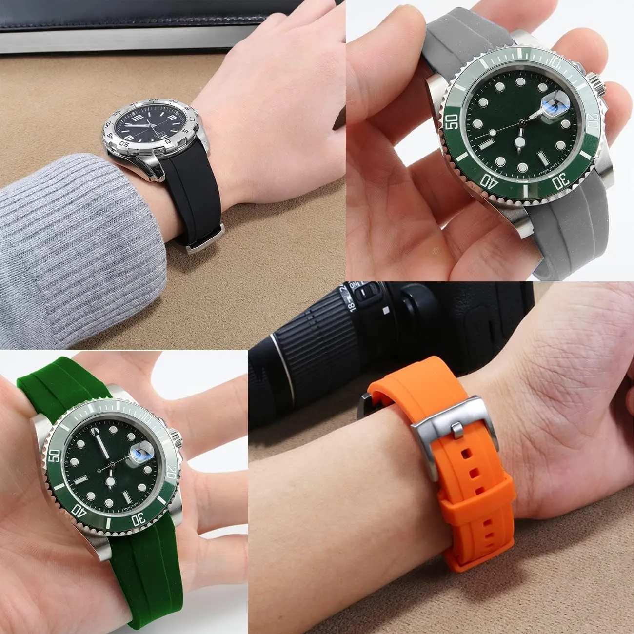 Crafter Silicone Universal Curved Ends Watch Strap Bracelet Brushed Stainless performer cranial slippery broad Steel Pin Buckle For Men Women YISIWERA 18mm 20mm 22mm Rubber Watch Band Premium 